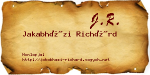 Jakabházi Richárd névjegykártya