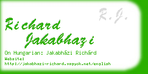 richard jakabhazi business card